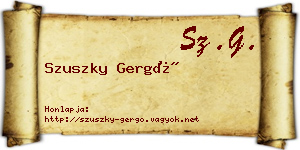 Szuszky Gergő névjegykártya